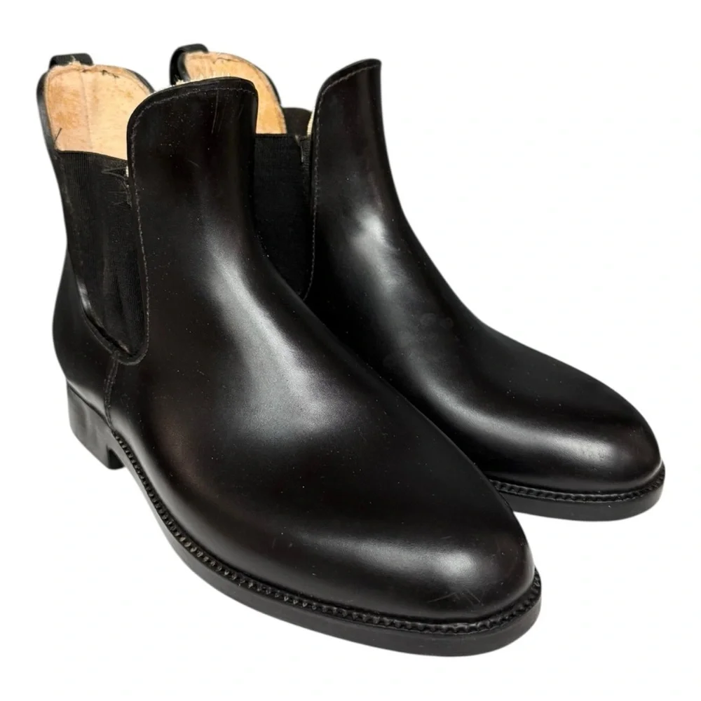 Vintage Black Riding Boots Chelsea Style Size 8 Handmade Italian Riding Boot